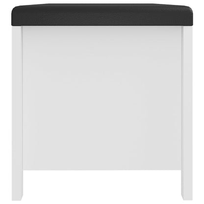Förvaringsbänk med dyna vit 105x40x45 cm konstruerat trä