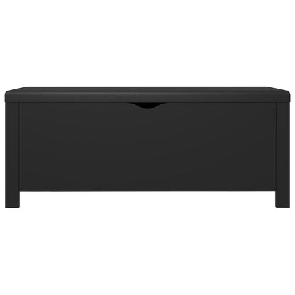 Förvaringsbänk med dyna svart 105x40x45 cm konstruerat trä