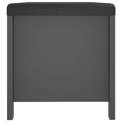 Förvaringsbänk med dyna grå 105x40x45 cm konstruerat trä