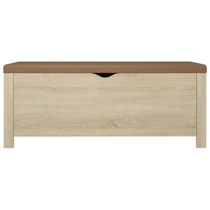 Förvaringsbänk med dyna sonoma-ek 105x40x45 cm konstruerat trä