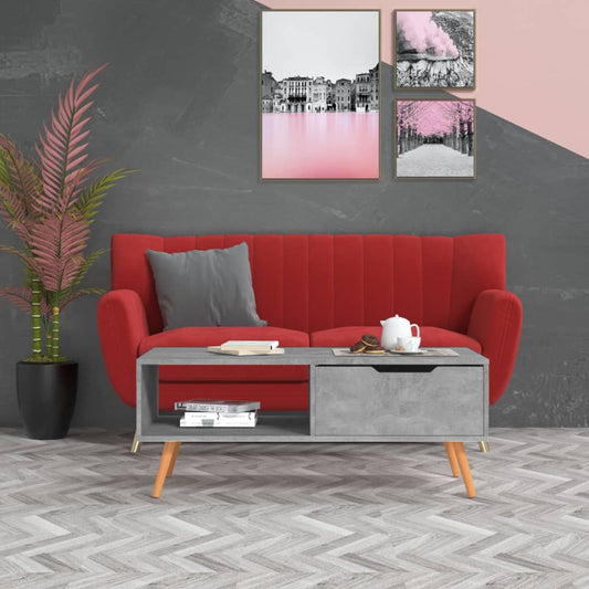 Soffbord grå 100x49,5x43 cm konstruerat trä