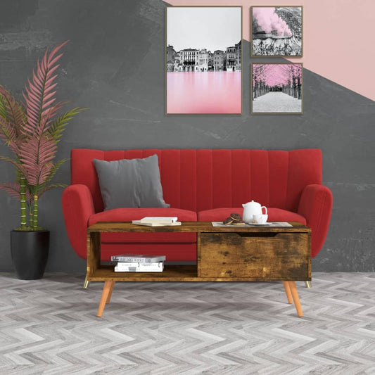 Soffbord Rökfärgad Ek 100x49,5x43 cm