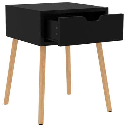 Sängbord 2 st svart 40x40x56 cm konstruerat trä