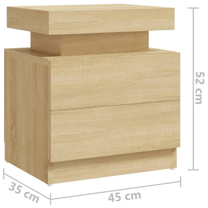 Sängbord Nattduksbord Sonoma Ek 45x35x52 cm