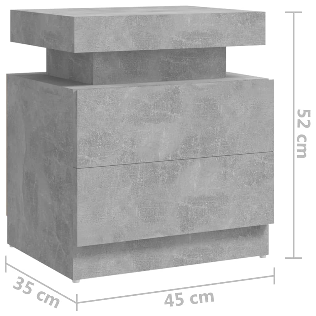 Sängbord Nattduksbord Betonggrå 45x35x52 cm