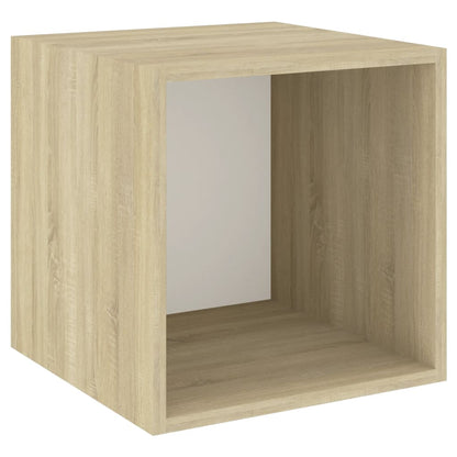 Väggskåp Vit Sonoma Ek 4 st 37x37x37 cm