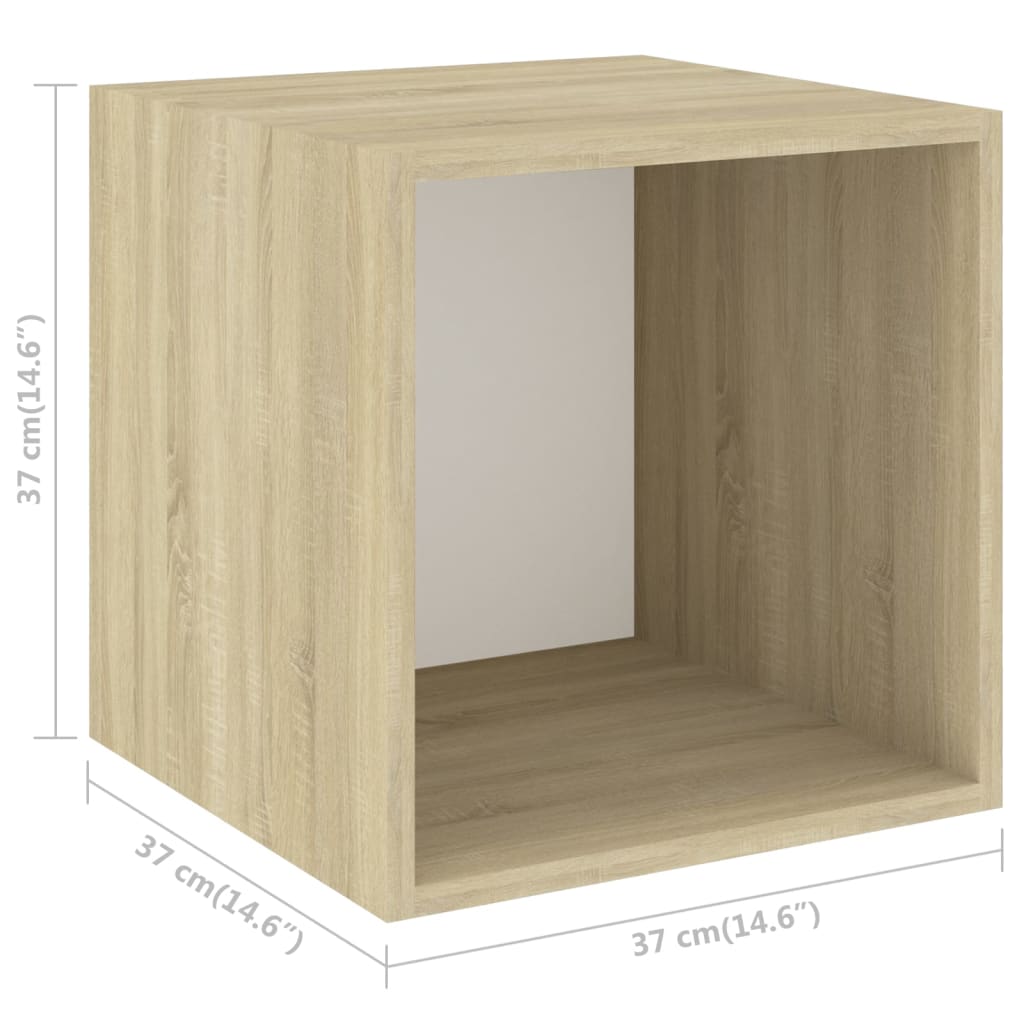 Väggskåp Vit Sonoma Ek 4 st 37x37x37 cm