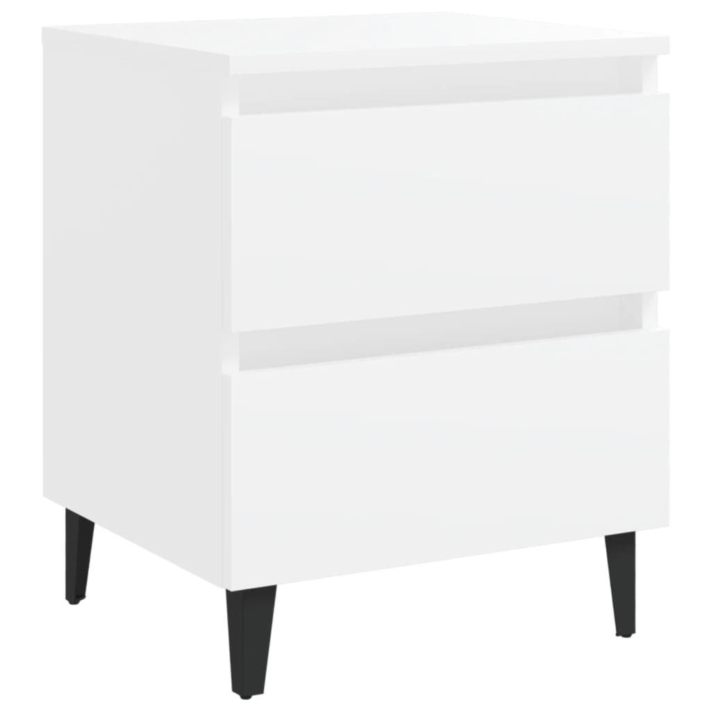 Sängbord 2 st vit 40x35x50 cm konstruerat trä