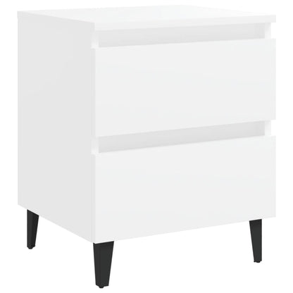 Sängbord 2 st vit 40x35x50 cm konstruerat trä