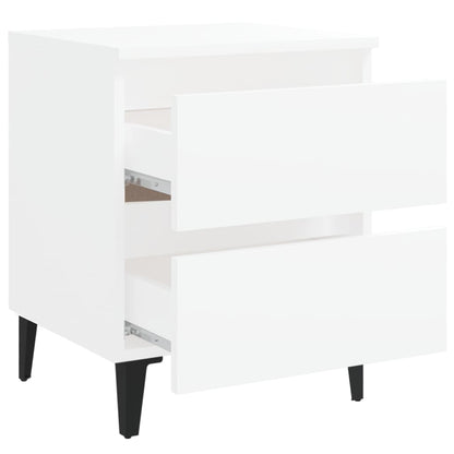 Sängbord 2 st vit 40x35x50 cm konstruerat trä