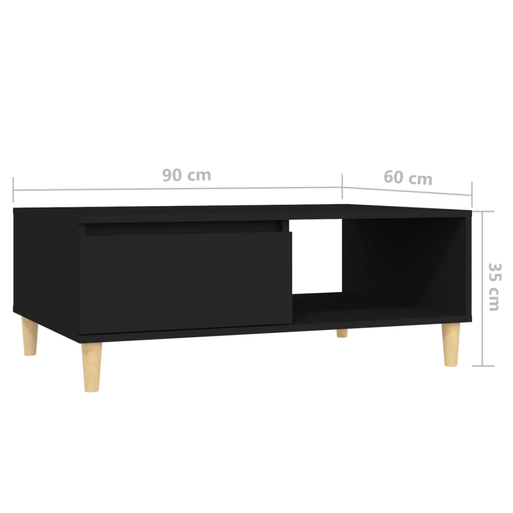 Soffbord Svart 90x60x35 cm