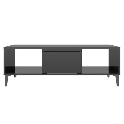 Soffbord svart högglans 103,5x60x35 cm konstruerat trä