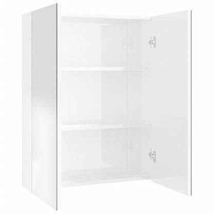Badrumsspegel Spegelskåp Högglans Vit 60x15x75 cm