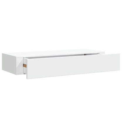Vägghylla Vit låda 2 st Vit 60x23,5x10 cm MDF