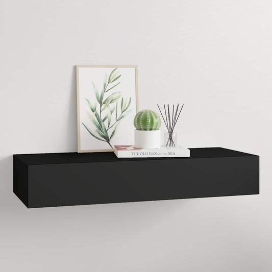 Vägghylla Svart låda 60x23,5x10 cm