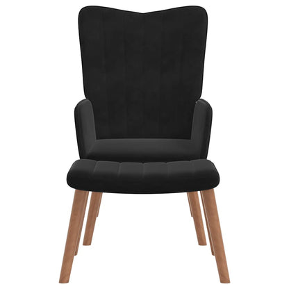 Fåtölj Svart Vilstol med fotpall sammet