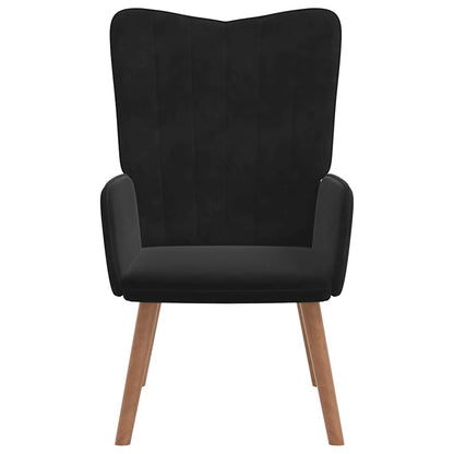 Fåtölj Svart Vilstol med fotpall sammet