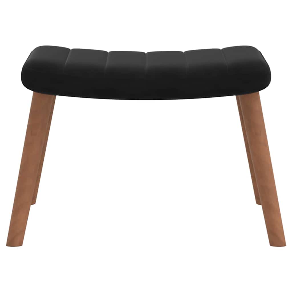 Fåtölj Svart Vilstol med fotpall sammet