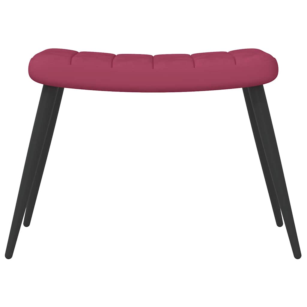 Fåtölj Vinröd Vilstol med fotpall sammet