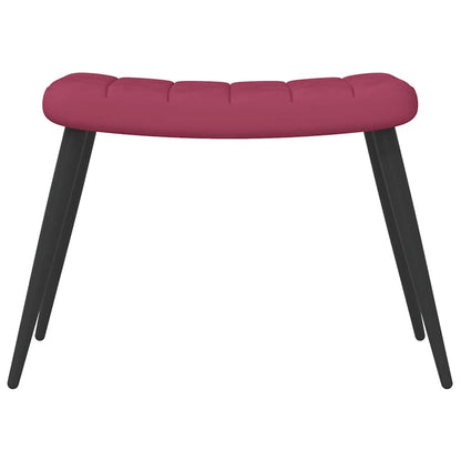 Fåtölj Vinröd Vilstol med fotpall sammet