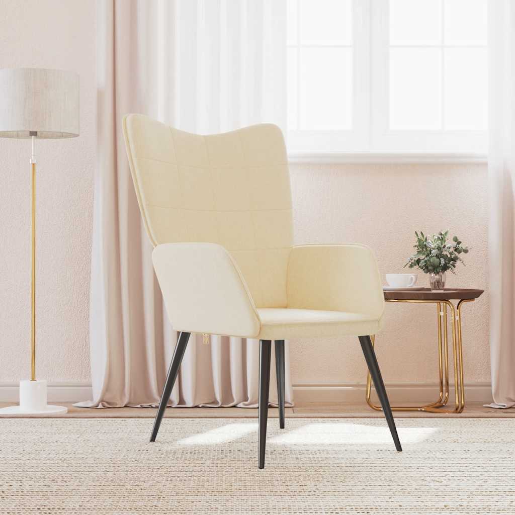 Fåtölj Gräddvit Vilstol tyg