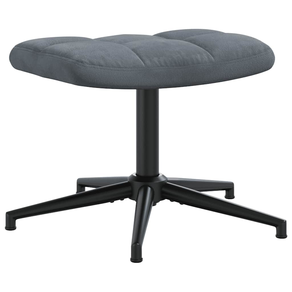 Fåtölj Mörkgrå Vilstol med fotpall sammet