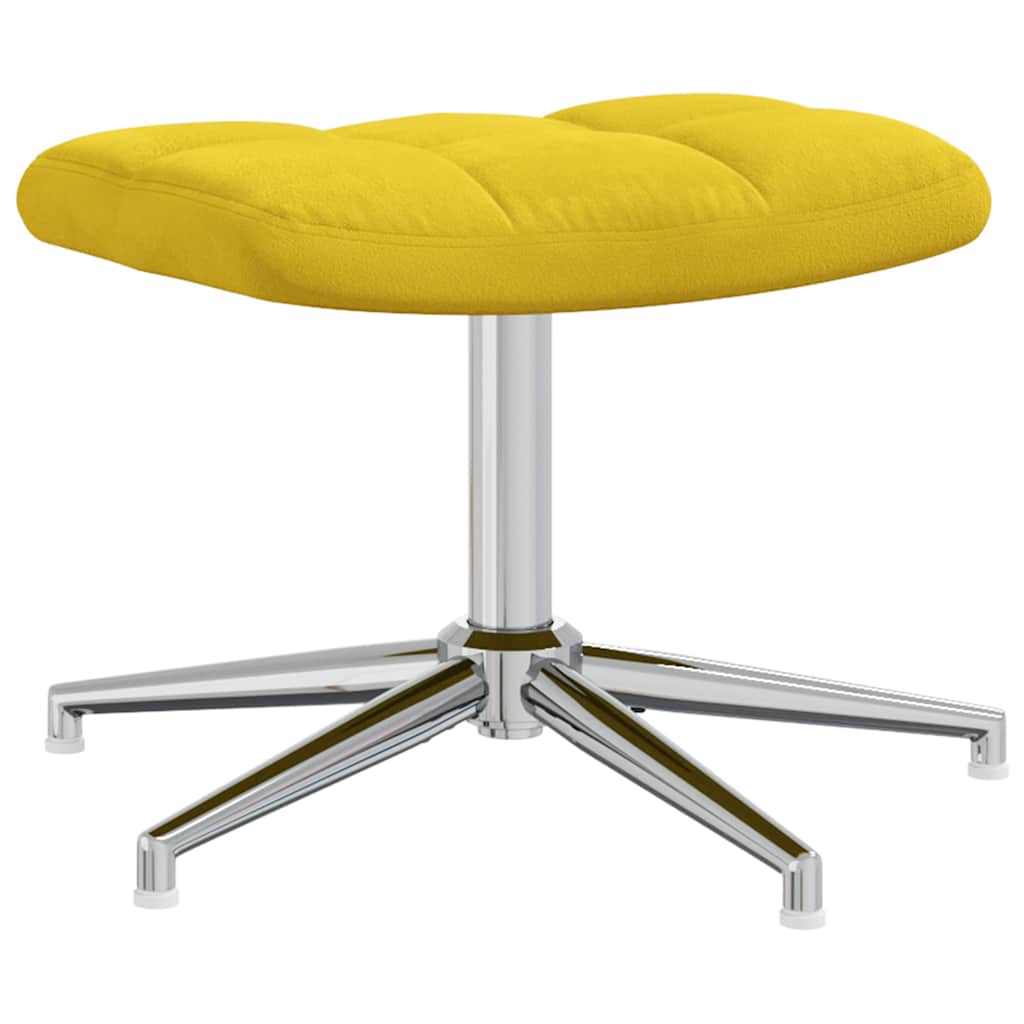 Fåtölj Gul Senapsgul Vilstol med fotpall sammet
