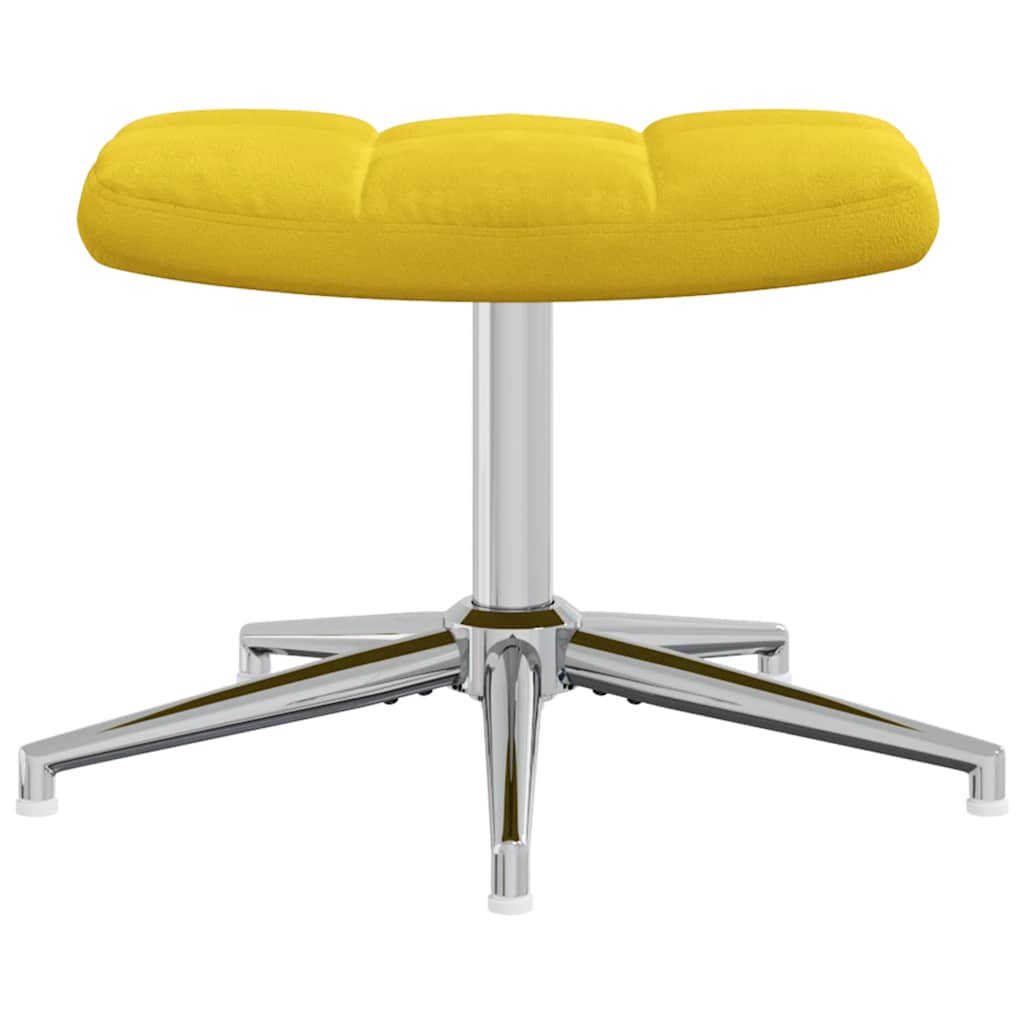 Fåtölj Gul Senapsgul Vilstol med fotpall sammet