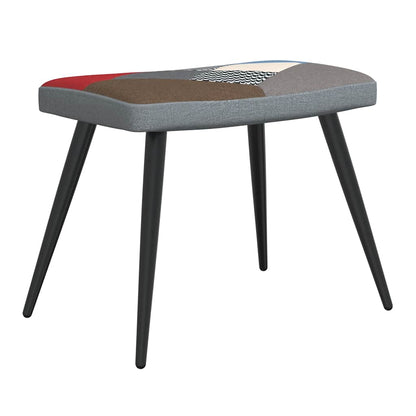 Fåtölj DIV. Vilstol med fotpall tyg lapptäcke