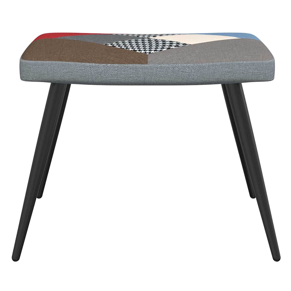 Fåtölj DIV. Vilstol med fotpall tyg lapptäcke