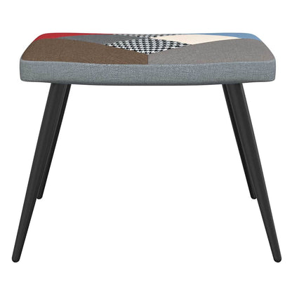 Fåtölj DIV. Vilstol med fotpall tyg lapptäcke