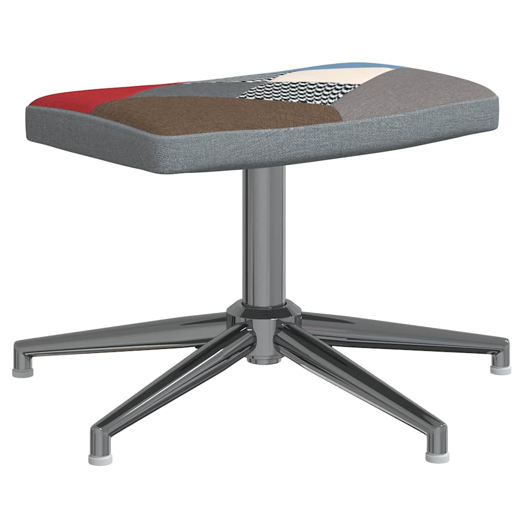 Fåtölj DIV. Vilstol med fotpall tyg lapptäcke