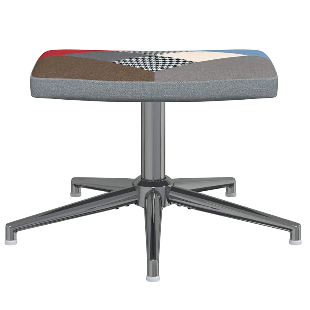 Fåtölj DIV. Vilstol med fotpall tyg lapptäcke