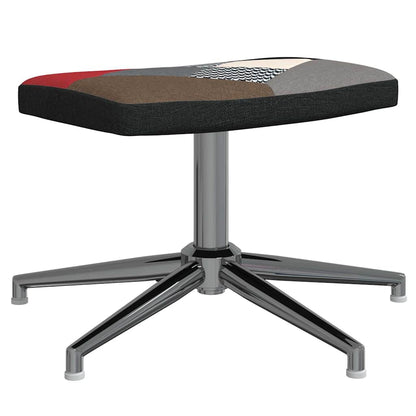 Fåtölj DIV. Vilstol med fotpall tyg lapptäcke