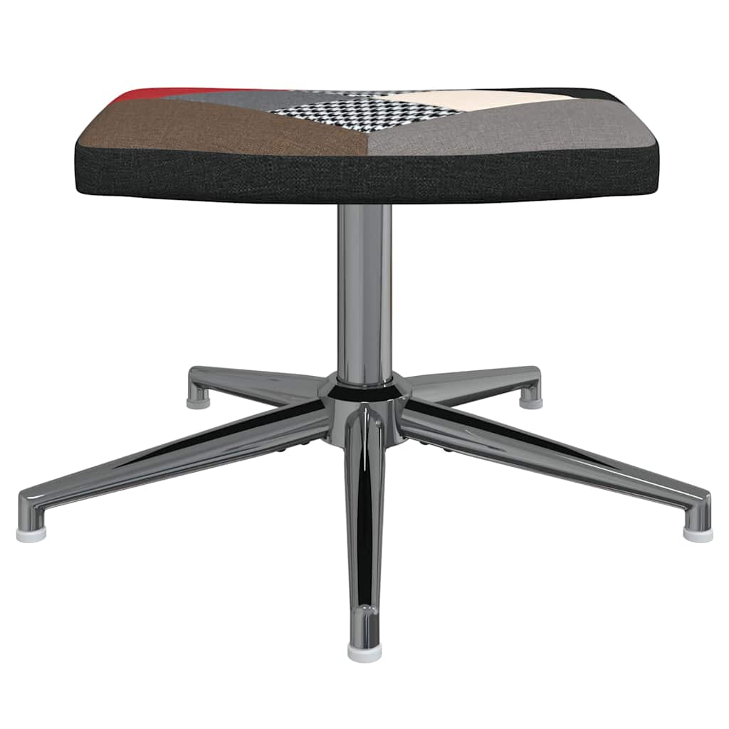 Fåtölj DIV. Vilstol med fotpall tyg lapptäcke