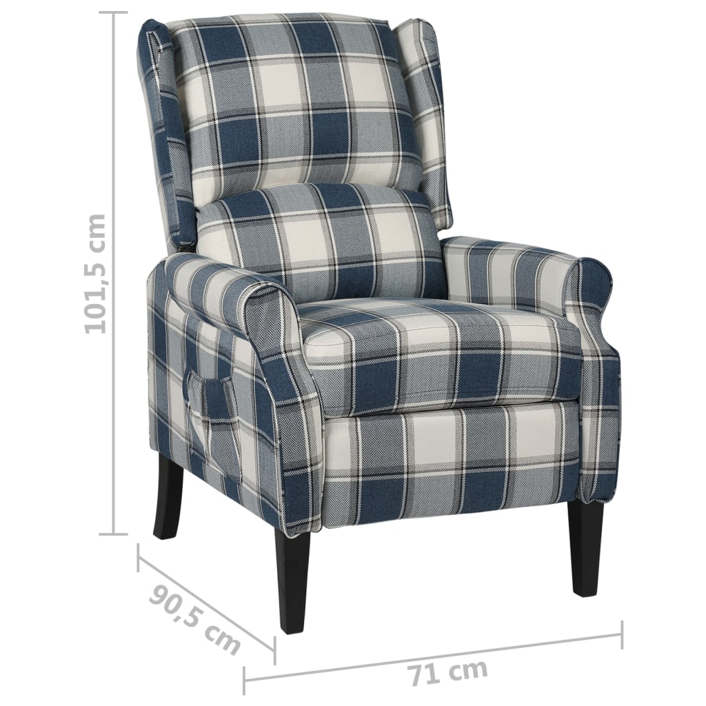 Fåtölj Blå Reclinerfåtölj tyg