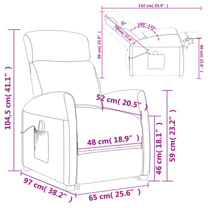 Fåtölj Lila med uppresningshjälp tyg