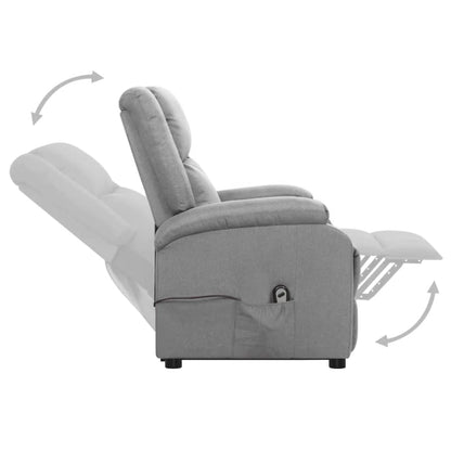 Fåtölj Ljusgrå med uppresningshjälp tyg