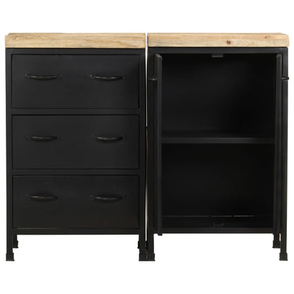 Skänk Trä med 3 lådor och 2 dörrar massivt mangoträ