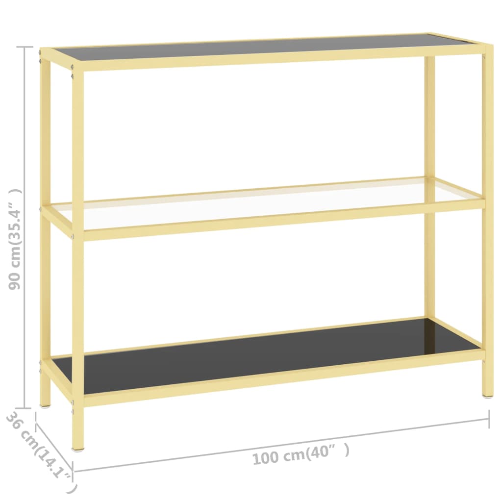 Hylla transparent 100x36x90 cm härdat glas