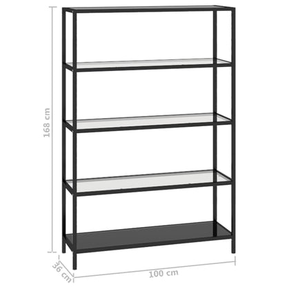 Hylla transparent 100x36x168 cm härdat glas