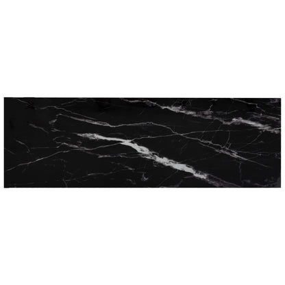 Hylla svart marmor och transparent 100x36x168 cm härdat glas