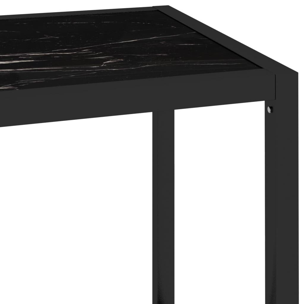 Hylla svart marmor och transparent 100x36x168 cm härdat glas