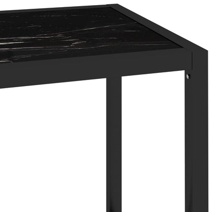 Hylla svart marmor och transparent 100x36x168 cm härdat glas