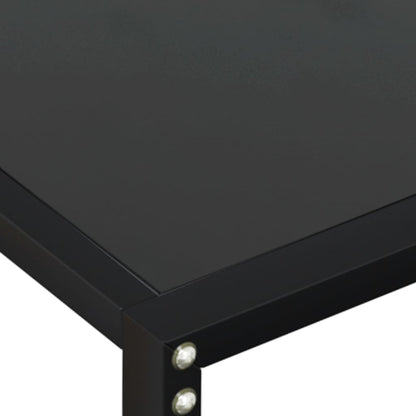 Avlastningsbord Konsollbord Svart 140x35x75,5 cm härdat glas