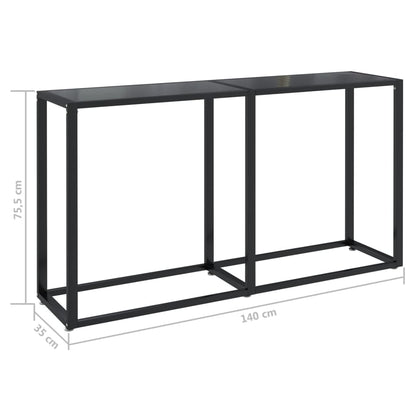 Avlastningsbord Konsollbord Svart 140x35x75,5 cm härdat glas