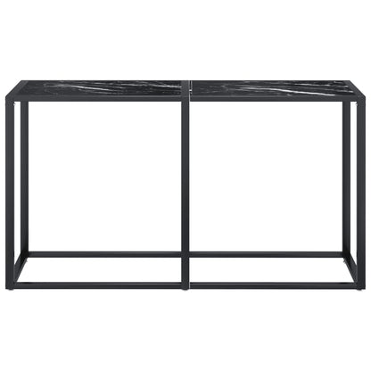 Avlastningsbord Konsollbord DIV. Svart marmor 140x35x75,5 cm härdat glas