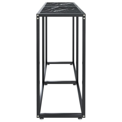 Avlastningsbord Konsollbord DIV. Svart marmor 140x35x75,5 cm härdat glas