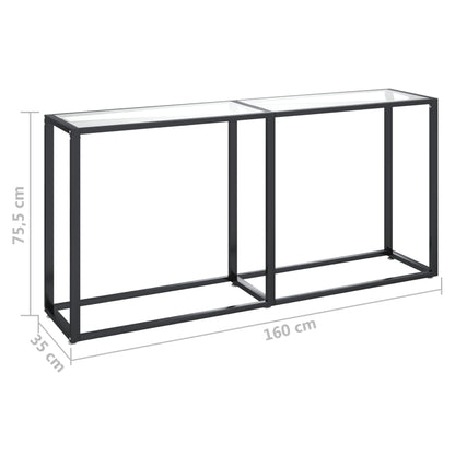 Avlastningsbord Konsollbord DIV. transparent 160x35x75,5 cm härdat glas