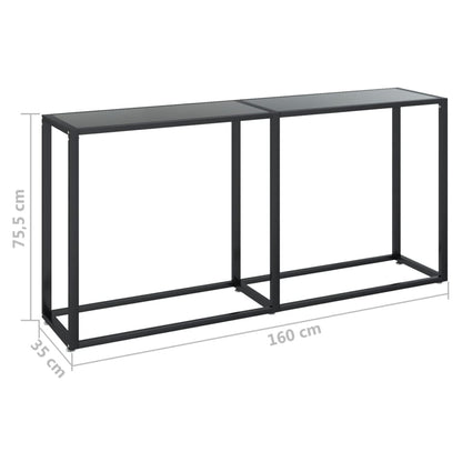 Avlastningsbord Konsollbord Svart 160x35x75,5 cm härdat glas